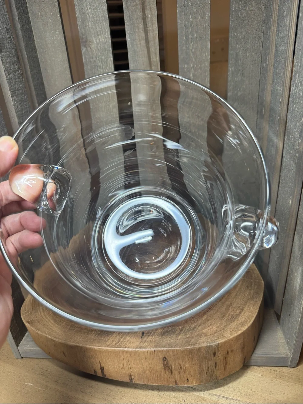 Vintage Princess House Heritage Crystal Ice Bucket with Tongs